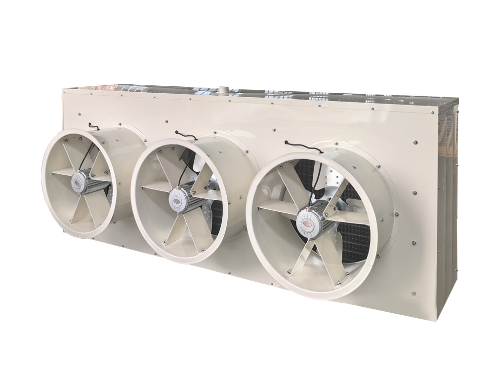 Канальный воздухоохладитель с водяной оттайкой (три вентилятора)
