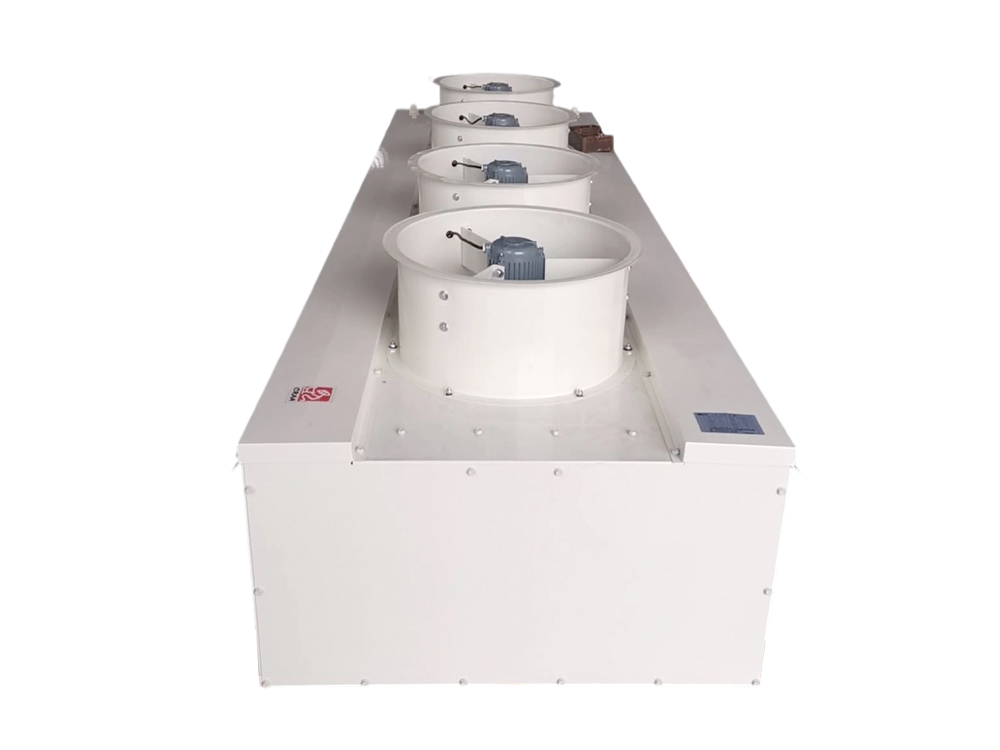 Высокий канальный воздухоохладитель с двусторонним забором и нижней подачей воздуха